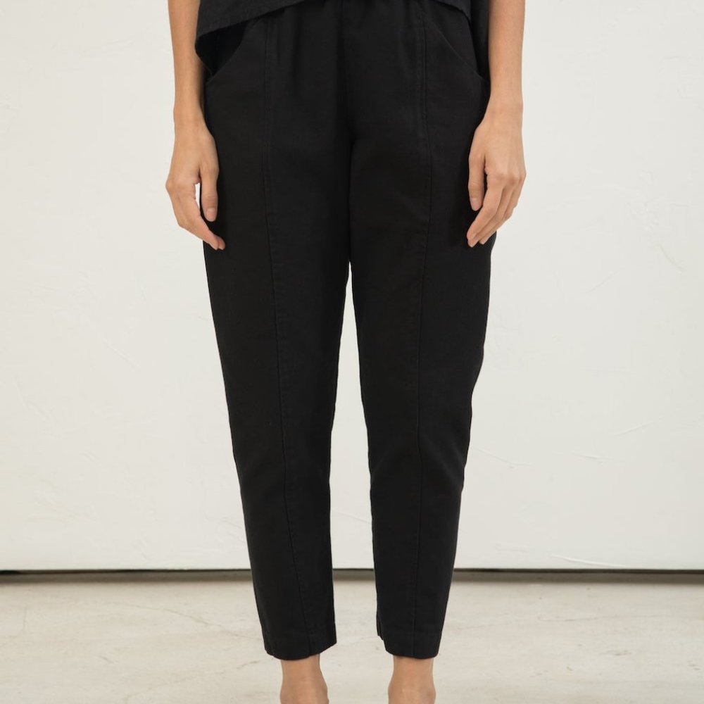 Elizabeth Suzann Clyde Pants in Black Cotton Canvas (Size 8S)